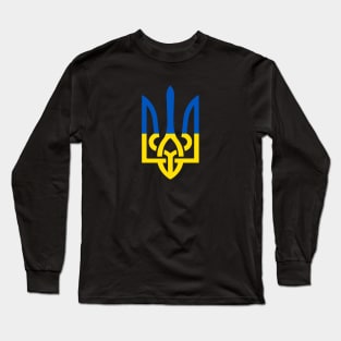 Ukrainian Flad Tryzub Symbol Long Sleeve T-Shirt